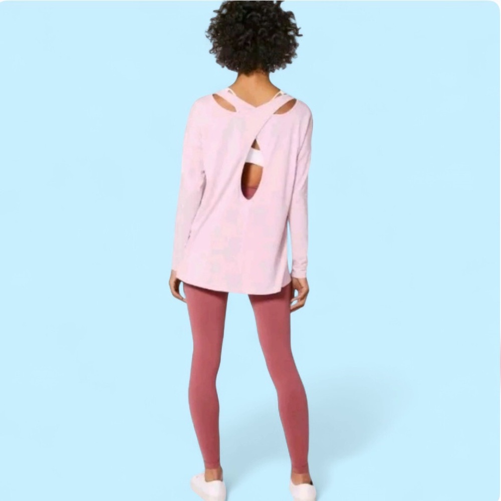 Pink Lululemon Back It Up Cut-Out Athletic/Yoga Top - Picture 9 of 14